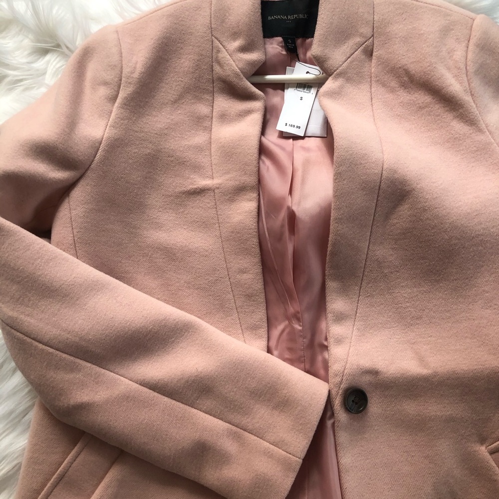 Banana Republic pale pink car coat BNWT